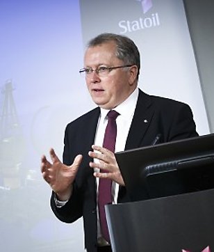 FORNEBU 20141029. Konsernsjef i Statoil Eldar Sætre presenterer resultatene for tredje kvartal og gir en oppdatering om Statoils virksomhet. Foto: Heiko Junge / NTB scanpix Foto: NTB scanpix